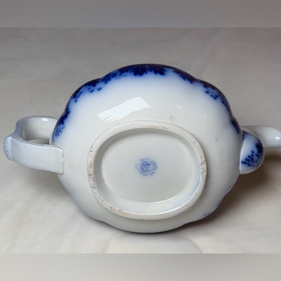Vintage Vinranka Gefle Sweden Flow Blue & White Rare Teapot - Picture 5 of 8